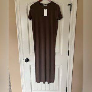 The hanger ribbed maxi slit dress